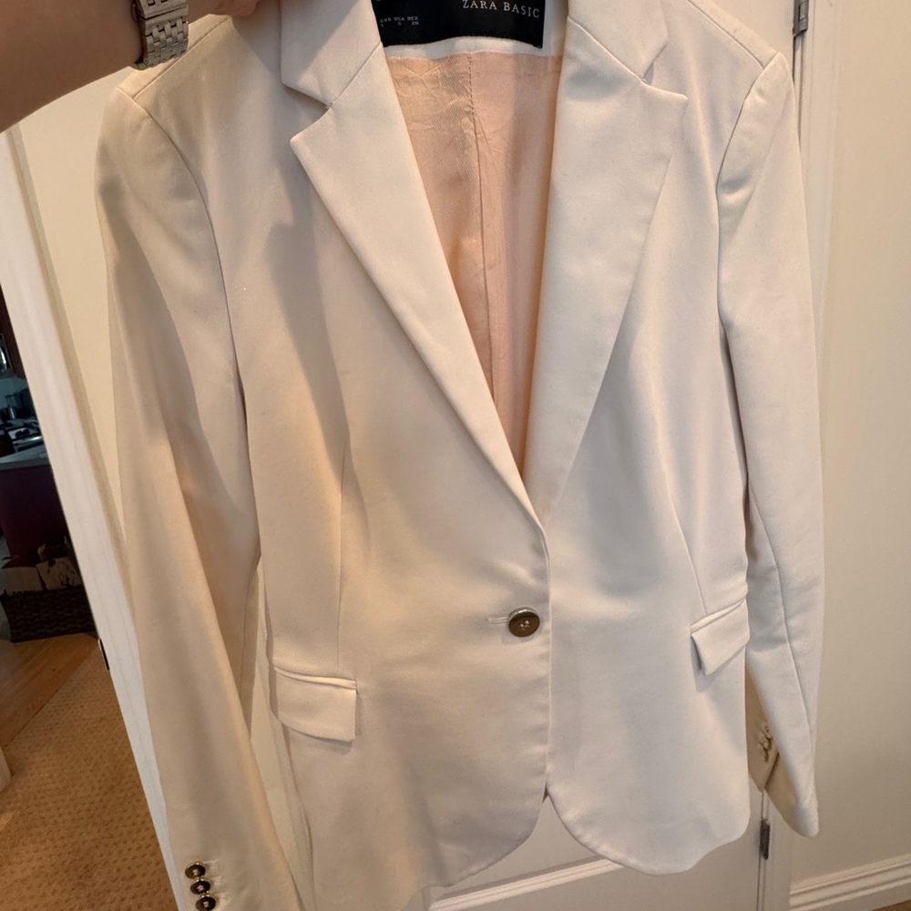 Zara Basic Cream Blazer